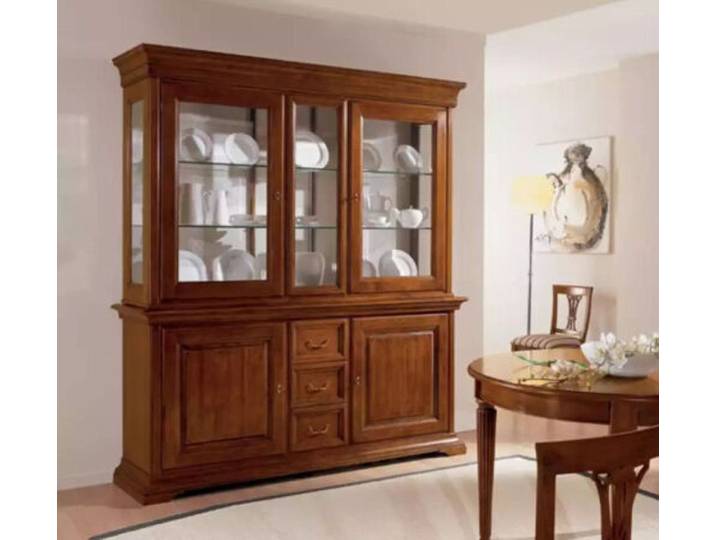JVmoebel Vitrine Italienischer Holzschrank mit luxuriösem Design (1-St., Nur Vitrine) Made in Europa