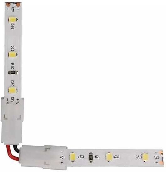 V-Tac 2658 Connettore Angolare 90° Per Strip Led Da 8mm Con Clip A 2 Pin E Morsetti Per Striscia A Led Monocolore