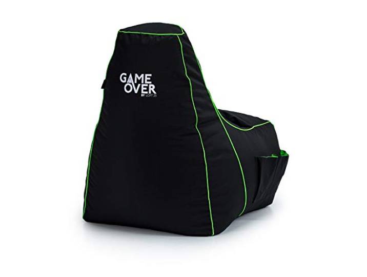 Game Over Video Spiele sitzsack - sitzsack Erwachsene, Indoor Outdoor Bean Bag, sitzsack Sessel für Gaming Room, Headset Halter & Seitentaschen für Controller,Gaming Sessel (Magischer Smaragd)