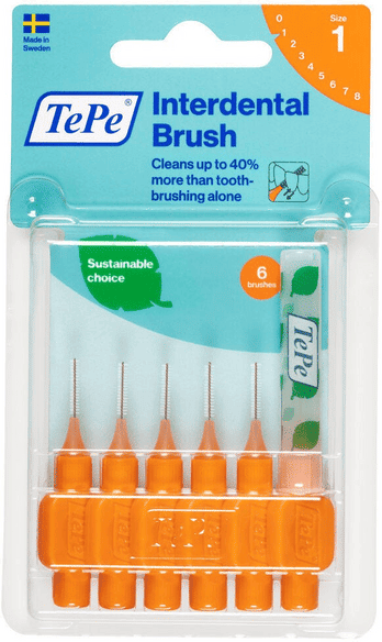 Tepe Original Arancione Scovolino Per Pulizia Interdentale Misura ISO 1 filo 0,45 mm 6 Pezzi