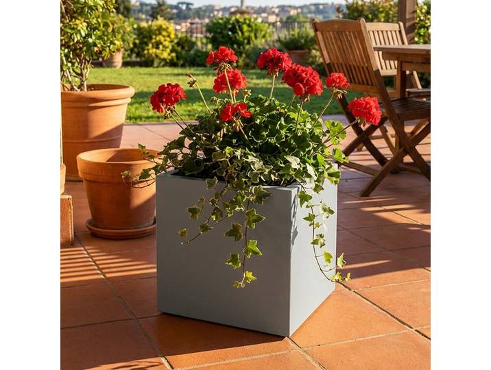 Pflanzkasten 51L aus Kunststoff, 47cm, beton-grau