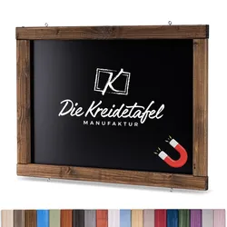 Die Kreidetafel Manufaktur Magnetische Kreidetafel - Magnettafel mit Holzrahmen / Kolonial 50x30cm