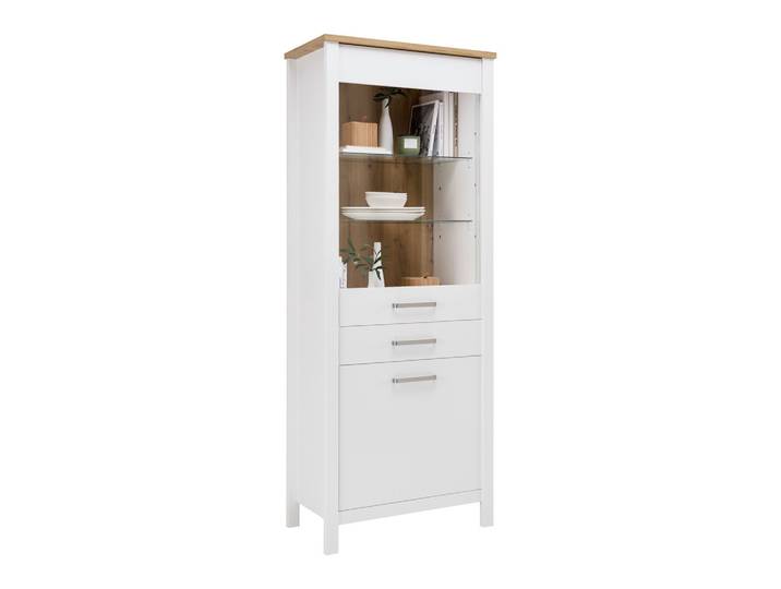 Vitrine Sicilia Weiß/Eiche