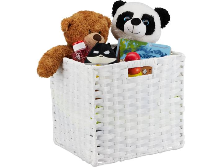 Lot de 3 paniers de rangement\, paniers carrés en polypropylène pour la salle de bain et la chambre d'enfant\, paniers tressés pour étagères\, 31 x 32 x 30 cm\, paniers\, blancs