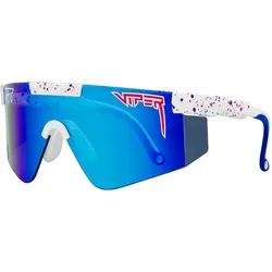 Pit Viper, Sportbrille, The Merika Original Wide - Z87+ Blue (Blau, Red, Weiss, Blau), Blau, Rot, Weiss