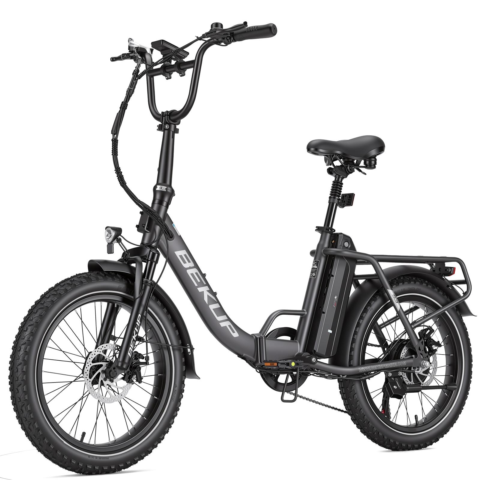 Bekup S3 E-Bike 20" Hochkohlenstoffstahl 48V 15Ah Akku 75 km Reichweite Shimano 7-Gang-Schaltwerk Faltbares E-Bike Grau