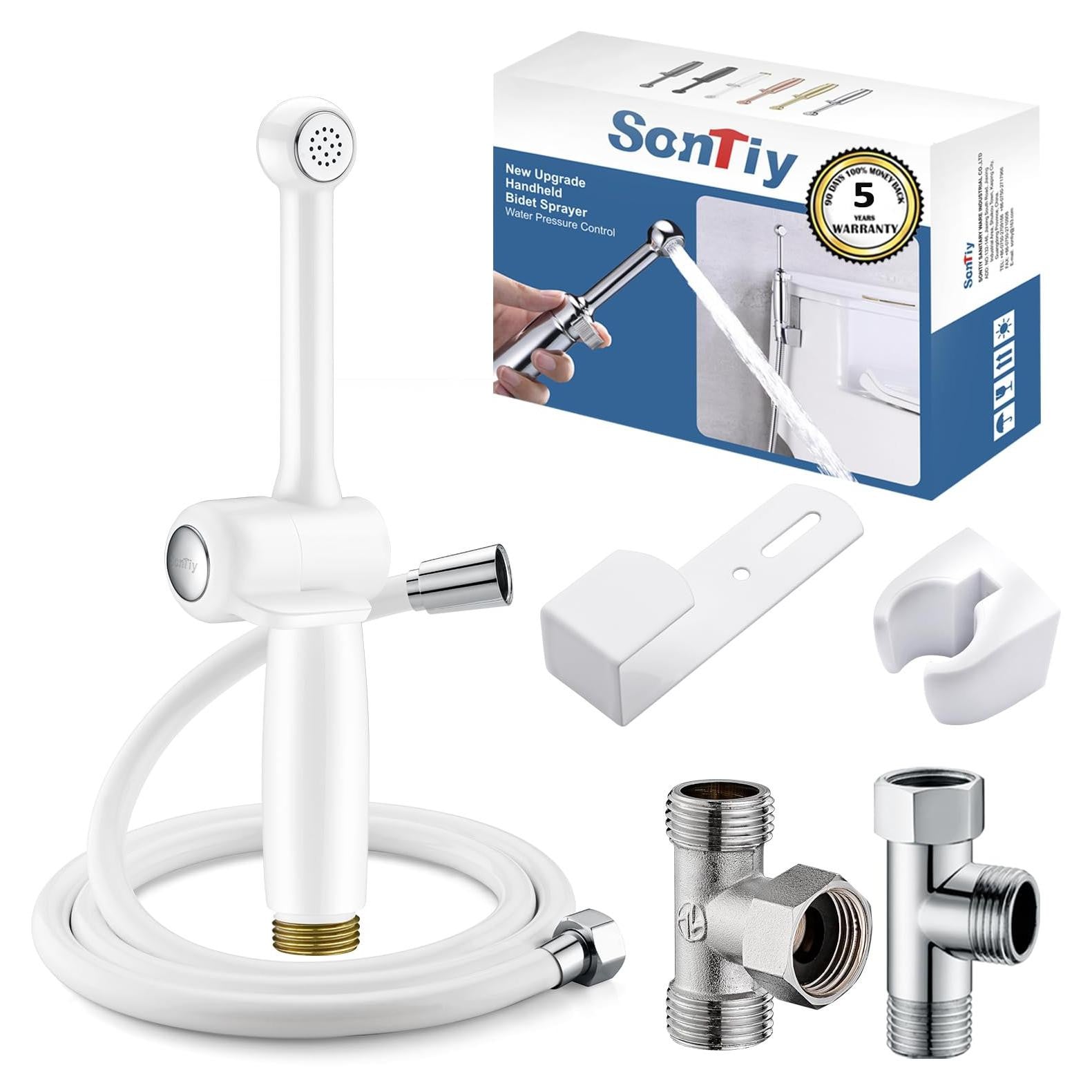 Dripio Handmatige bidetspuit met terugstroombeveiliging, wit, 20 cm