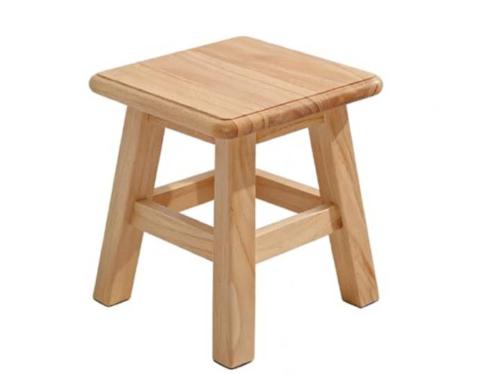 XXAD553TY Quadratischer Hocker, Fußstützenhocker, geeignet for Küche und Badezimmer Kleiderschrank(Wood Color)