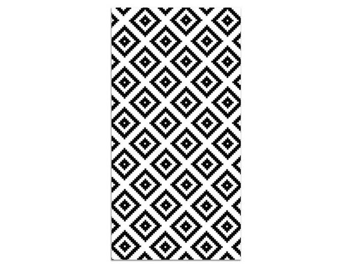 Tapis Vinyle Panorama Carrés Noirs 140x200 cm - Tapis pour Cuisine Bureau et Salon en PVC