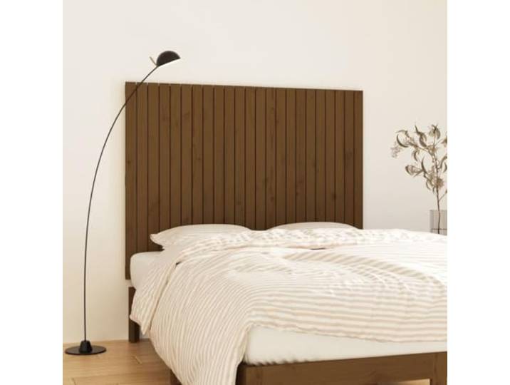 Holzbett Kopfteil 146,5x3x110 cm aus massivem Kiefernholz in der Farbe Honig braun, Wand montiert, bietet perfekte Rückenstütze beim Lesen oder Betrachten