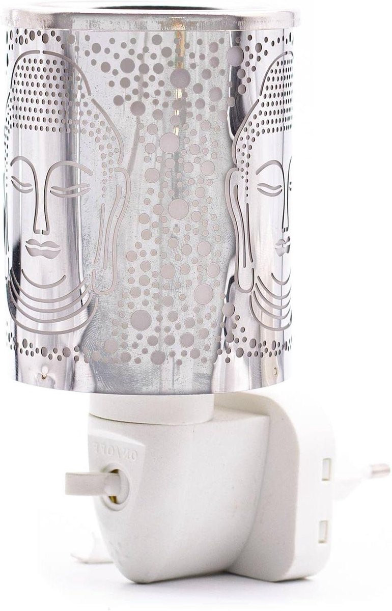 Elektrische geurlamp Wit Keramiek Design - Aromalamp voor Geurwas - 7 x 14 cm