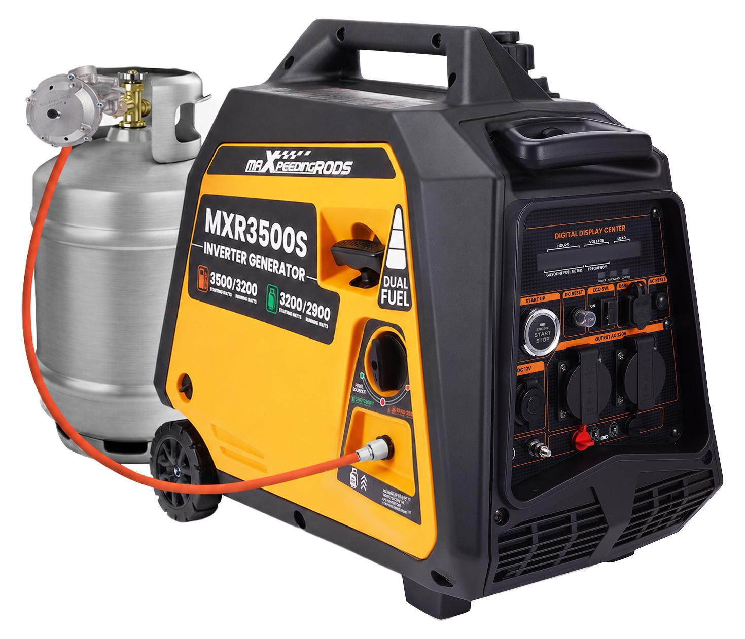 maXpeedingrods Inverter Generator 3500W/3200W Benzine/LPG Noodstroomgenerator Aggregaat