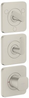 Hansgrohe Axor Citterio C Thermostatmodul 380/120, 49711800 cubic cut, Edelstahl Optik, Unterputz, mit Rosetten
