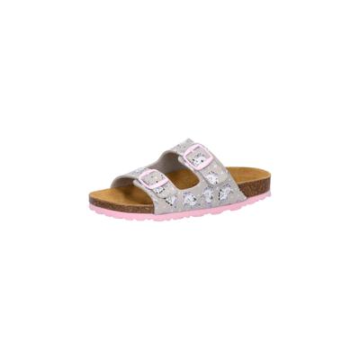 Pantolette LICO "Pantolette Bioline Unicorn", Mädchen, Gr. 29, grau, Synthetik, Schuhe Pantolette