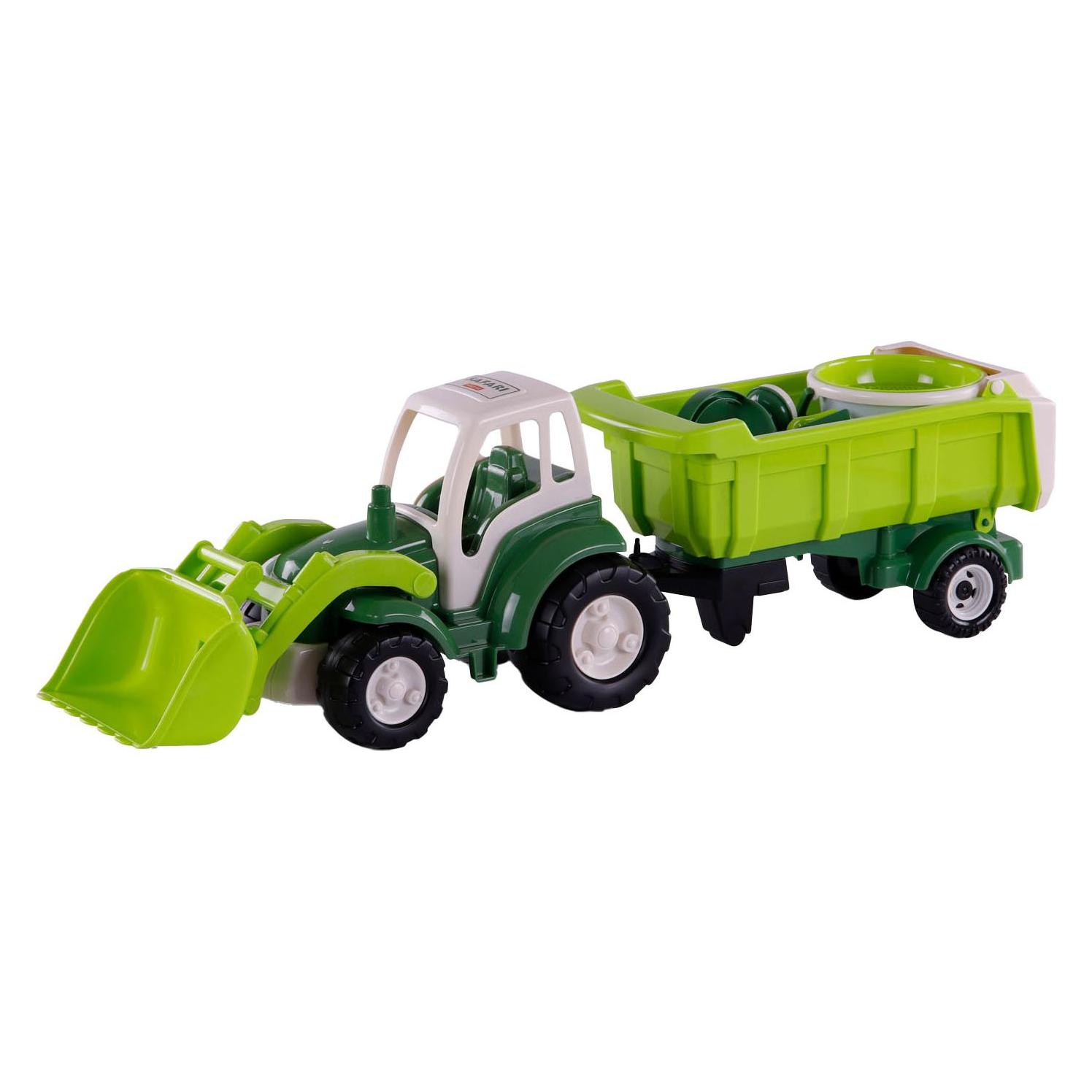 Polesie Cavallino XL Traktor Grün mit Kippanhänger und Schaufeln (43234471)
