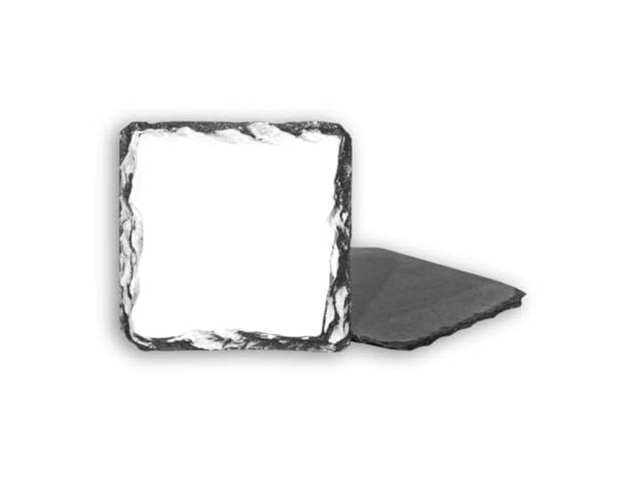 Foto-Untersetzer aus Schiefer, 9 x 9 cm, Sublimationsdruck, Heißpressen, 48 Stück