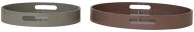 Storied Home "MDF Lacquered Trays with Handles - 18"" x 2.25"" H and 13.75"" x 2.25"" H"