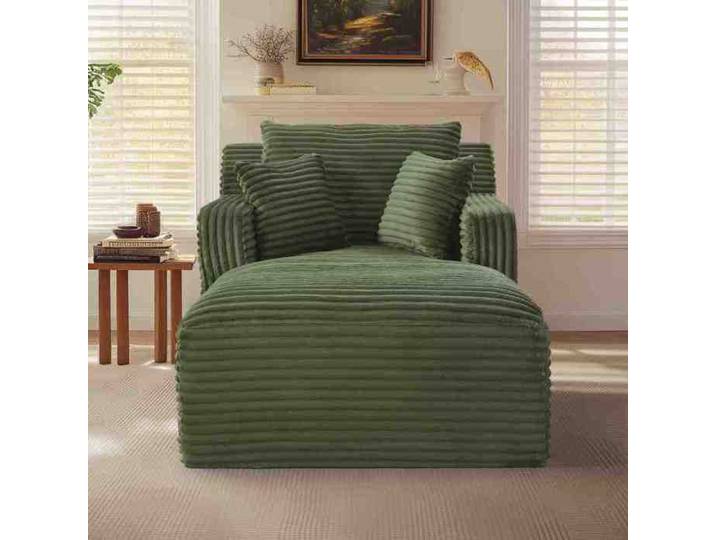 Canapé Chaiselongue Moderne en Velours Côtelé Canapé-Lit Confortable sans Montage Fauteuil de Relaxation Salon Bureau & Apparte