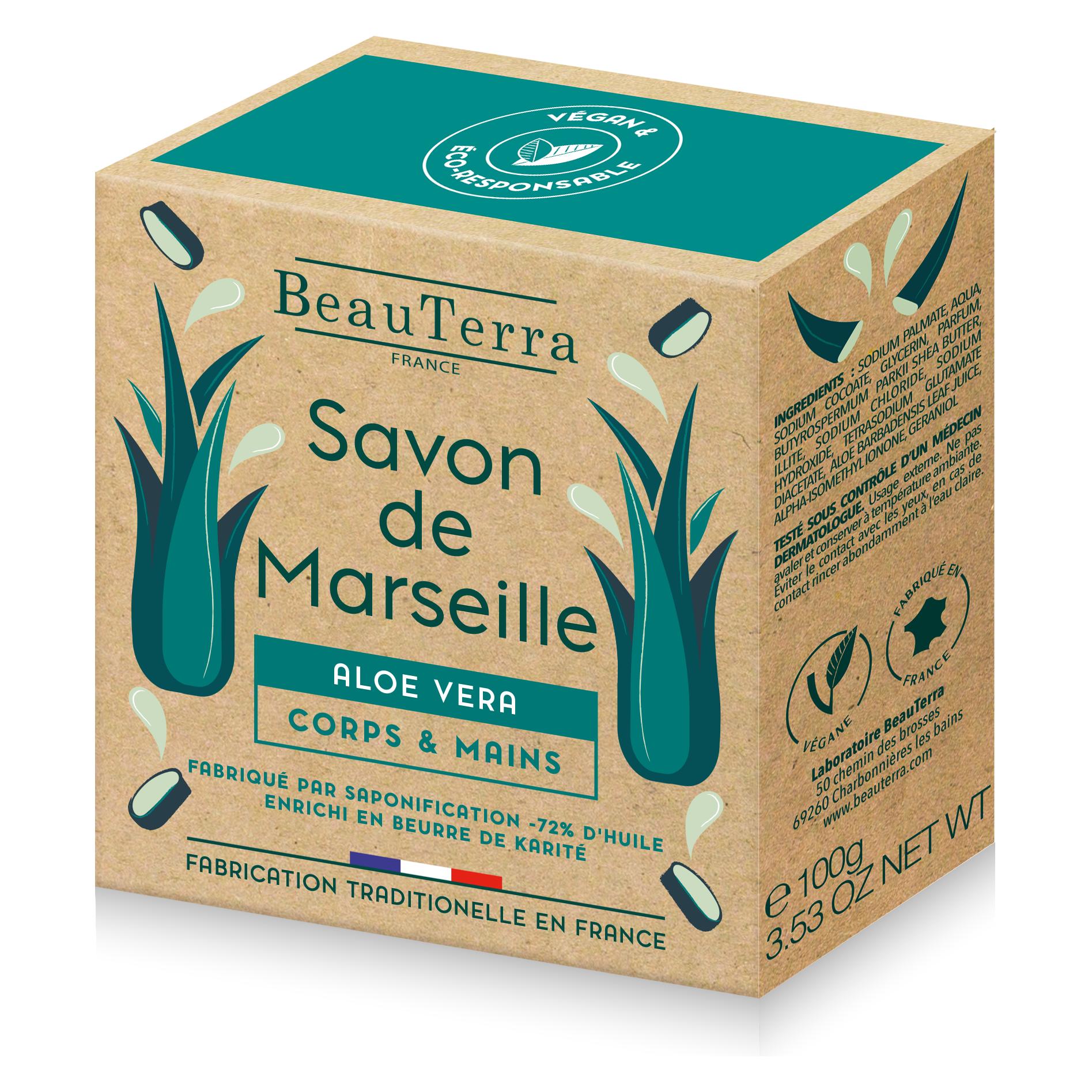 BeauTerra Aloe Vera feste Seife aus Marseille (100 g) (BT6113306)
