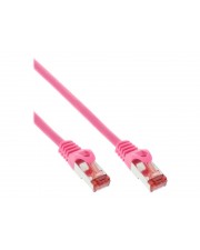 InLine Patch-Kabel RJ-45 M bis M 5 m SSTP-Kabel CAT 6 geformt pink (76405M)