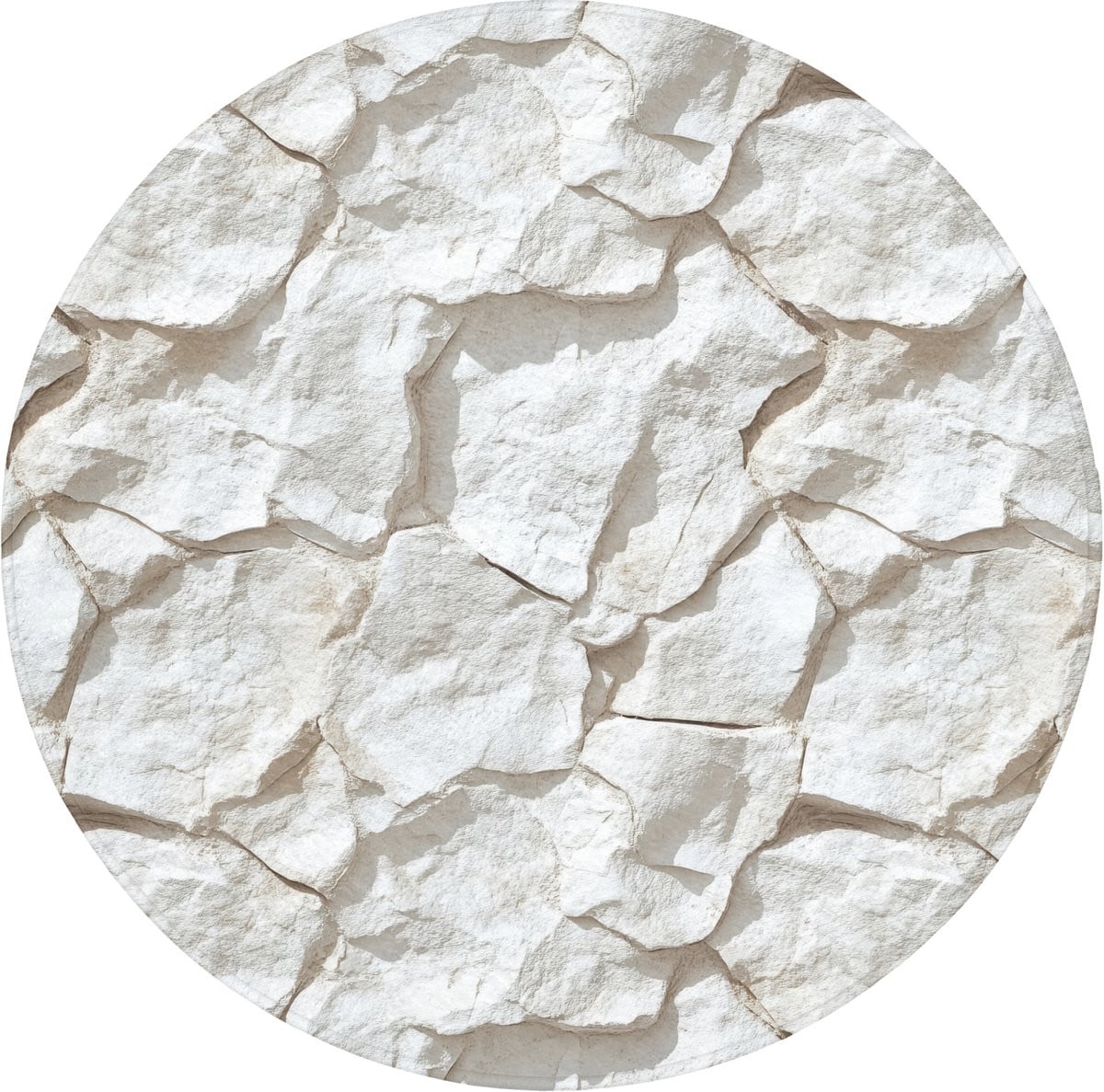 OnlyWow Ronde Badmat Wit - Antislip - Structuur - Diameter: 70 cm