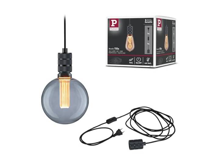 Paulmann 78436 luminaire en suspension Neordic luminaire suspendu Tilla avec prise sans ampoule max. 20 watts luminaire suspendu noir métal E27