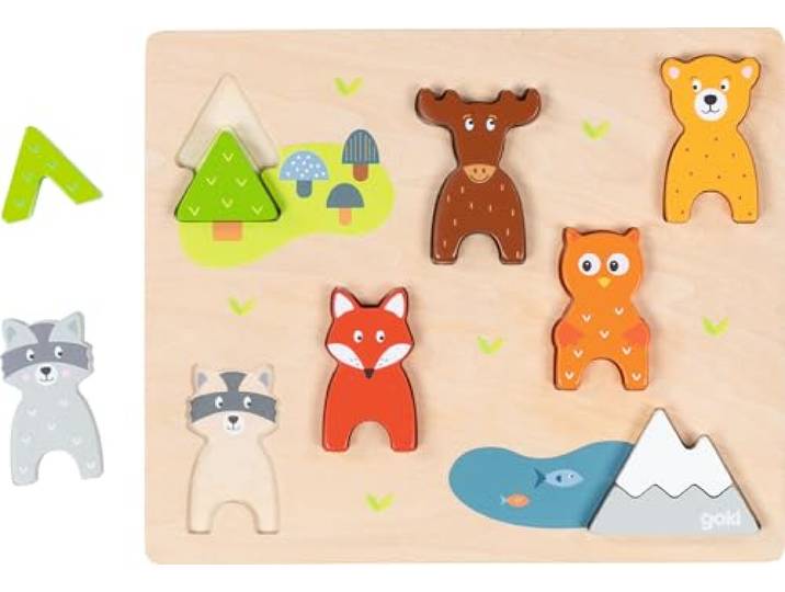 Goki - Puntige wilde dieren vloerpuzzel meerkleurig (57364)
