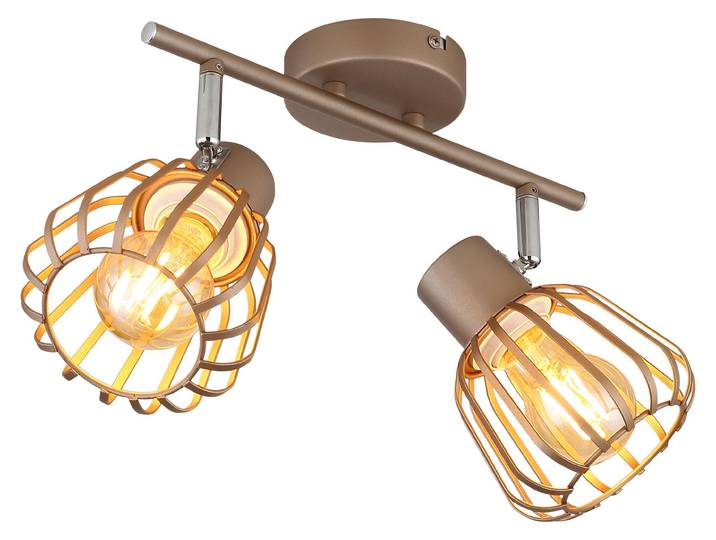 Plafonnier OLIN\, 2 lumières\, marron\, spot orientable