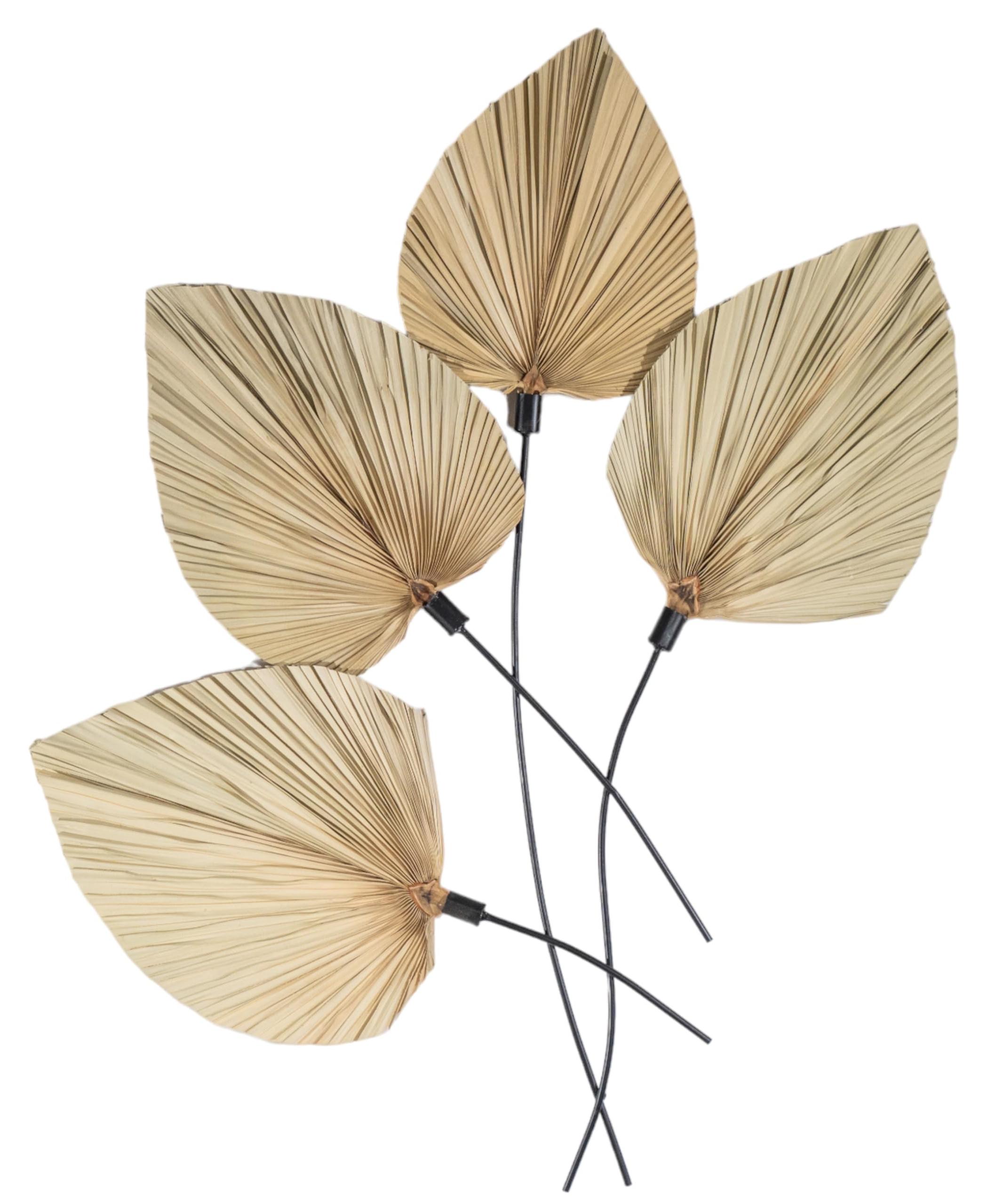 Wanddeko Blätter natur/metal, 1 Stück, 90x70 cm