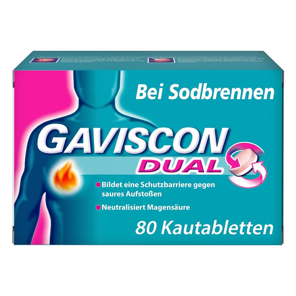 Reckitt Benckiser Deutschland GmbH GAVISCON Dual Kautabletten mit Zweifachwirkung gegen Sodbrennen 15865585
