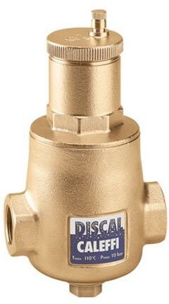 Caleffi Discal Mikroblasenabscheider 551009 2" IG, Messing-Gehäuse, mit Entleerungsstutzen