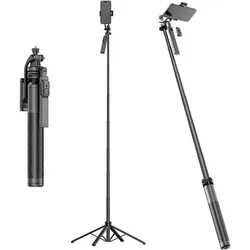 SIGN SiGN selfie stick / telescopic tripod with mobile phone holder, 180cm - black, Weiteres Smartphone Zubehör, Schwarz