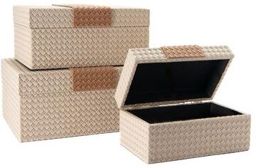 IH Casa Decor Woven Storage Box Set Of 3 2-Tone