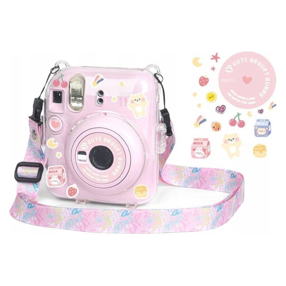 Loveinstant Futerał Etui Case Pokrowiec Do Fujifilm Instax Mini 12 + Naklejki / Jogurtowy Królik (LOVEINSTANT)