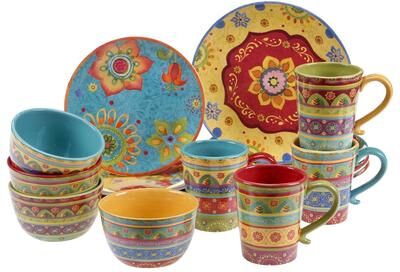 Certified International Tunisian Sunset 16-piece Dinnerware Set