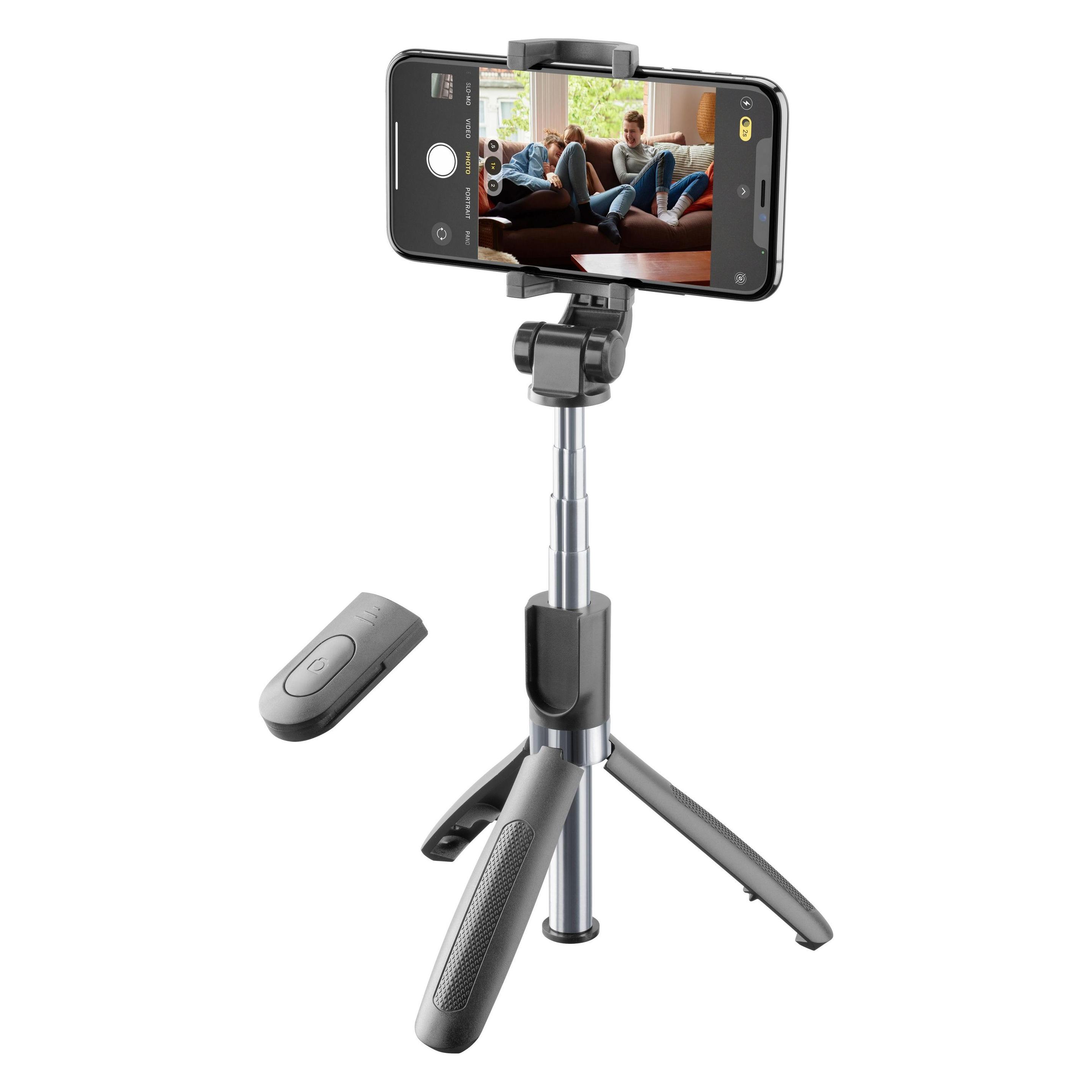 Cellularline Selfie Stick FREEDOM mit integriertem Stativ für bluetoothfähige Geräte (BTSELFIESTICKFREEK)