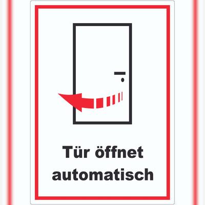 HB-Druck Tür öffnet automatisch Aufkleber A7 (74x105mm)