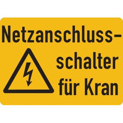 Warnschild, Netzanschlussschalter für Kran, Folie - ISO 7010 - 52x37 mm Folie selbstklebend