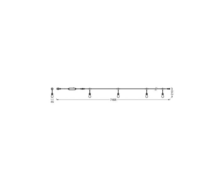 OSRAM SMART+ WiFi LED-Lichterkette STRINGLIGHT, RGBW 12-flg. dimmbar, schwarz, Kunststoff, Modern