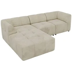 ECKSOFA VORITA L 3M - Beige Velvet - Links Seite