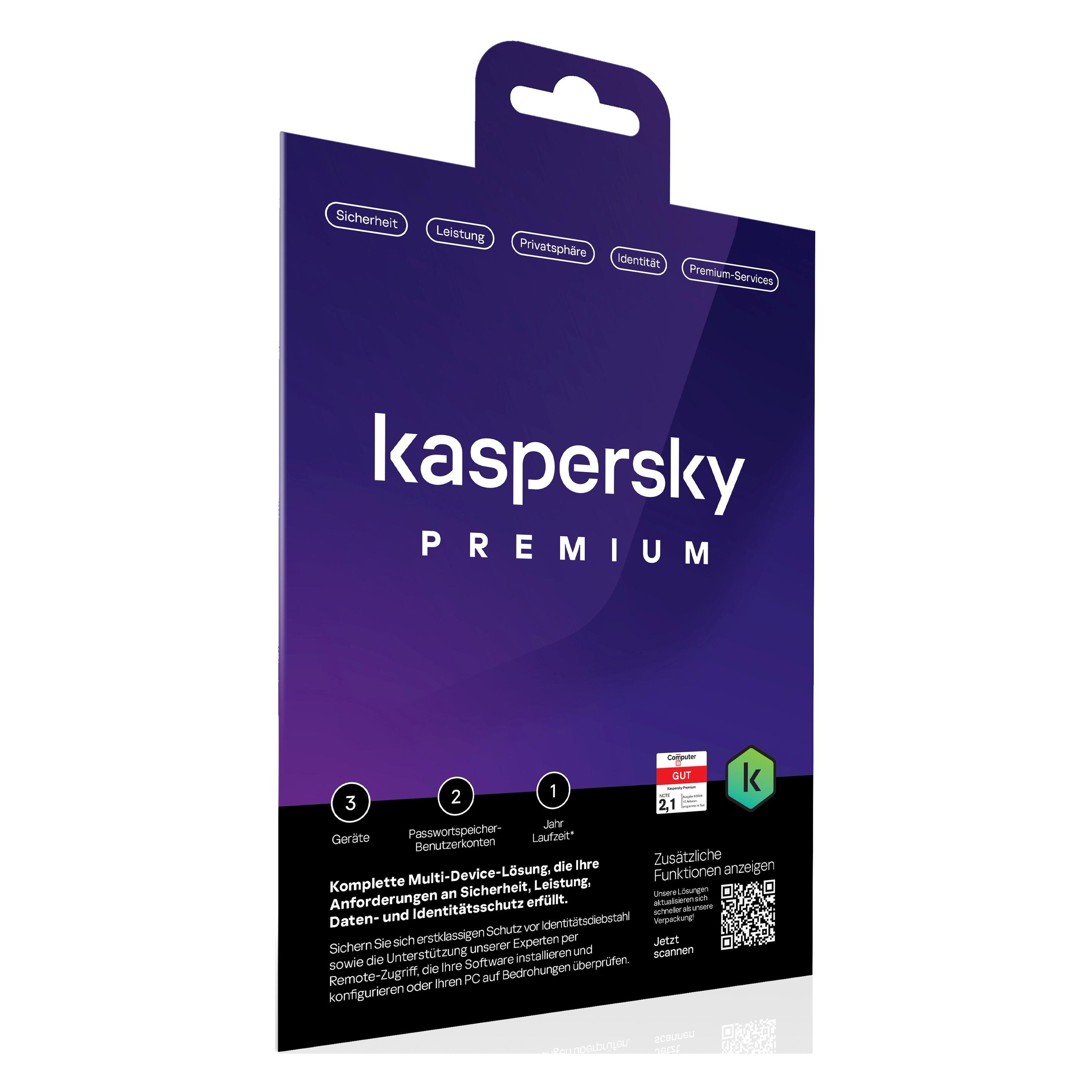 Kaspersky Premium 3 Device Envelope (ML) (1 User, 12 Monate) (KL1047G5CFS-ENVDACH)