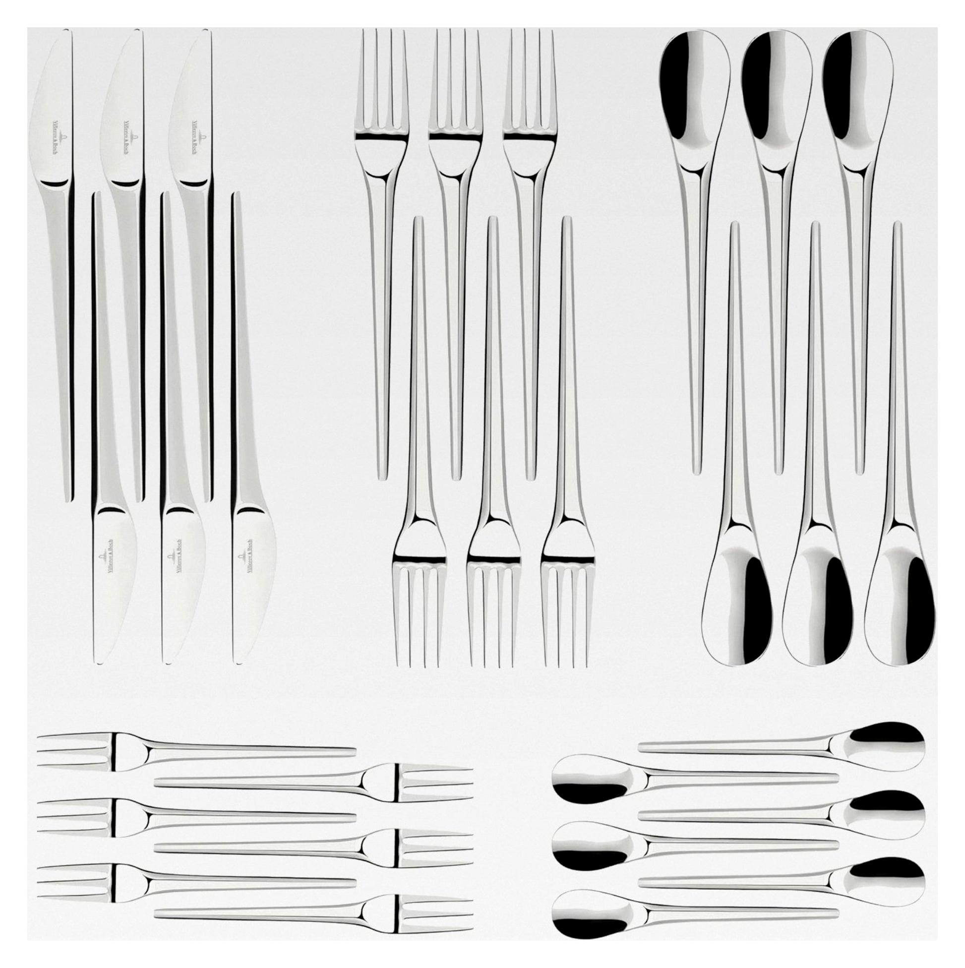 Newmoon Besteckset 30-teilig für 6 Personen, spülmaschinenfest, Tafelbesteck, Essbesteck, Gabel, Messer, Löffel, Edelstahl