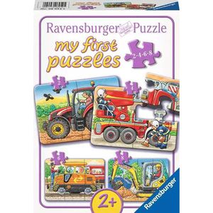 Ravensburger Puzzle 06954 Bei der Arbeit, 2, 4, 6 & 8 Teile, ab 2 Jahre