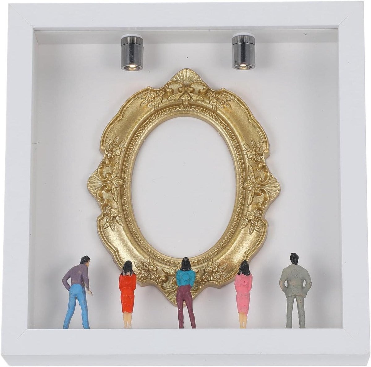Museum Schaduwdoos Display Case Fotolijst met Ingebouwde Verlichting - Wit