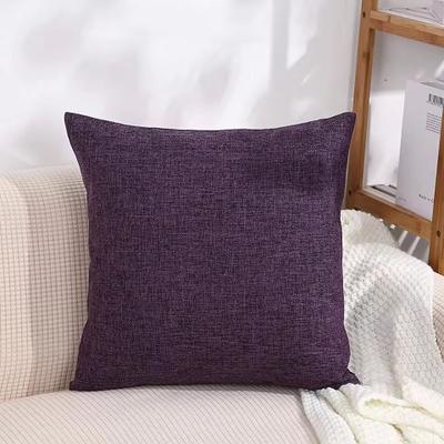 Inspired Living SoftLoom Linen Cushion Cover 45by45 Cm Decorative Pillow Cover For Sofa & Home Decor purple