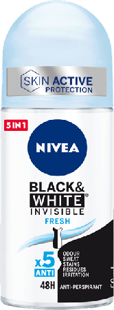 Nivea Black and White Invisible Fresh Deodorant Roll On 50 ml