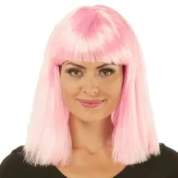 Longbob-Perücke, rosa
