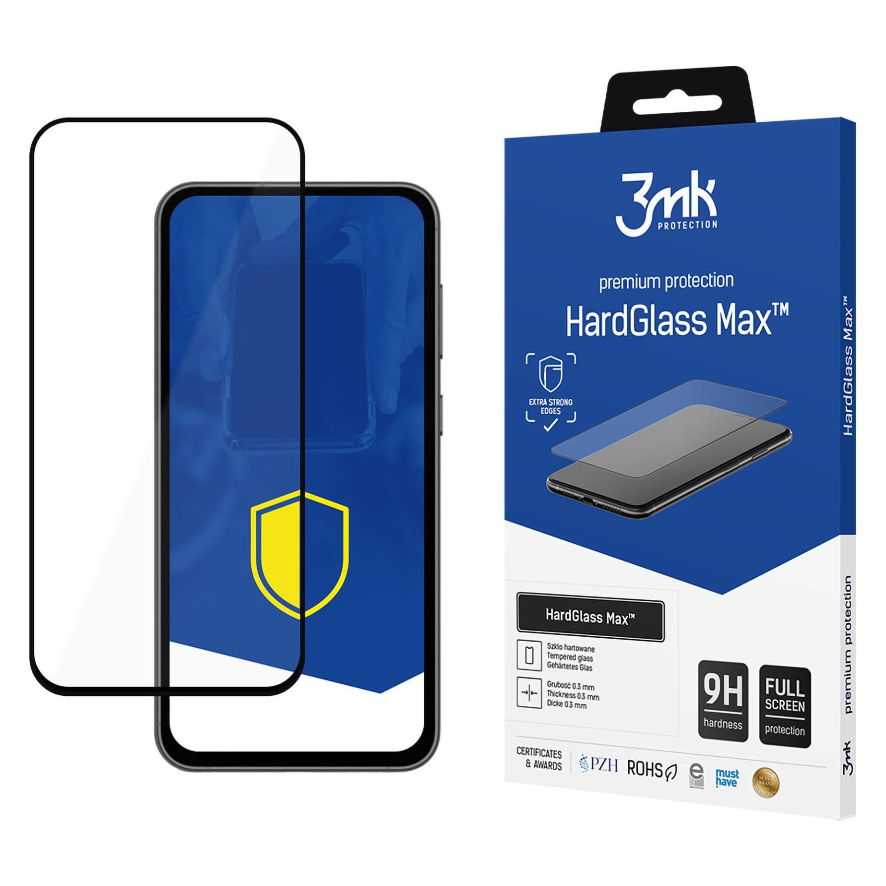 3MK HardGlass Max für Samsung Galaxy S23 FE schwarzer Rahmen (1 Stk., Samsung Galaxy S23 FE) (1637320834)
