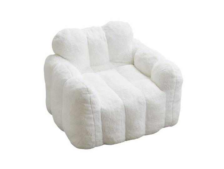 URTR Pouf poire adulte confortable sans montage facile à déplacer salon/chambre blanc