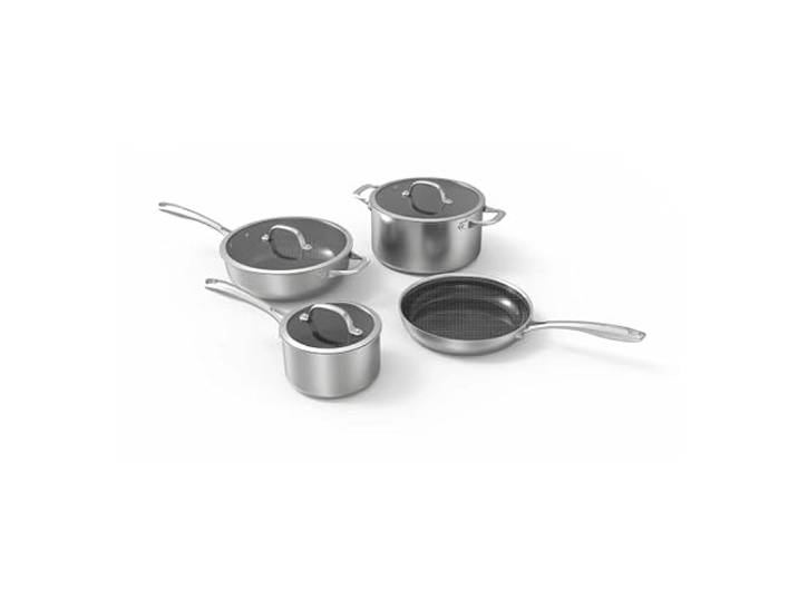 Safecourt Kitchen 7-teiliges Hybrid Kochgeschirr Set PFAS-Free Ceramic Honeycomb Induction Gasofen
